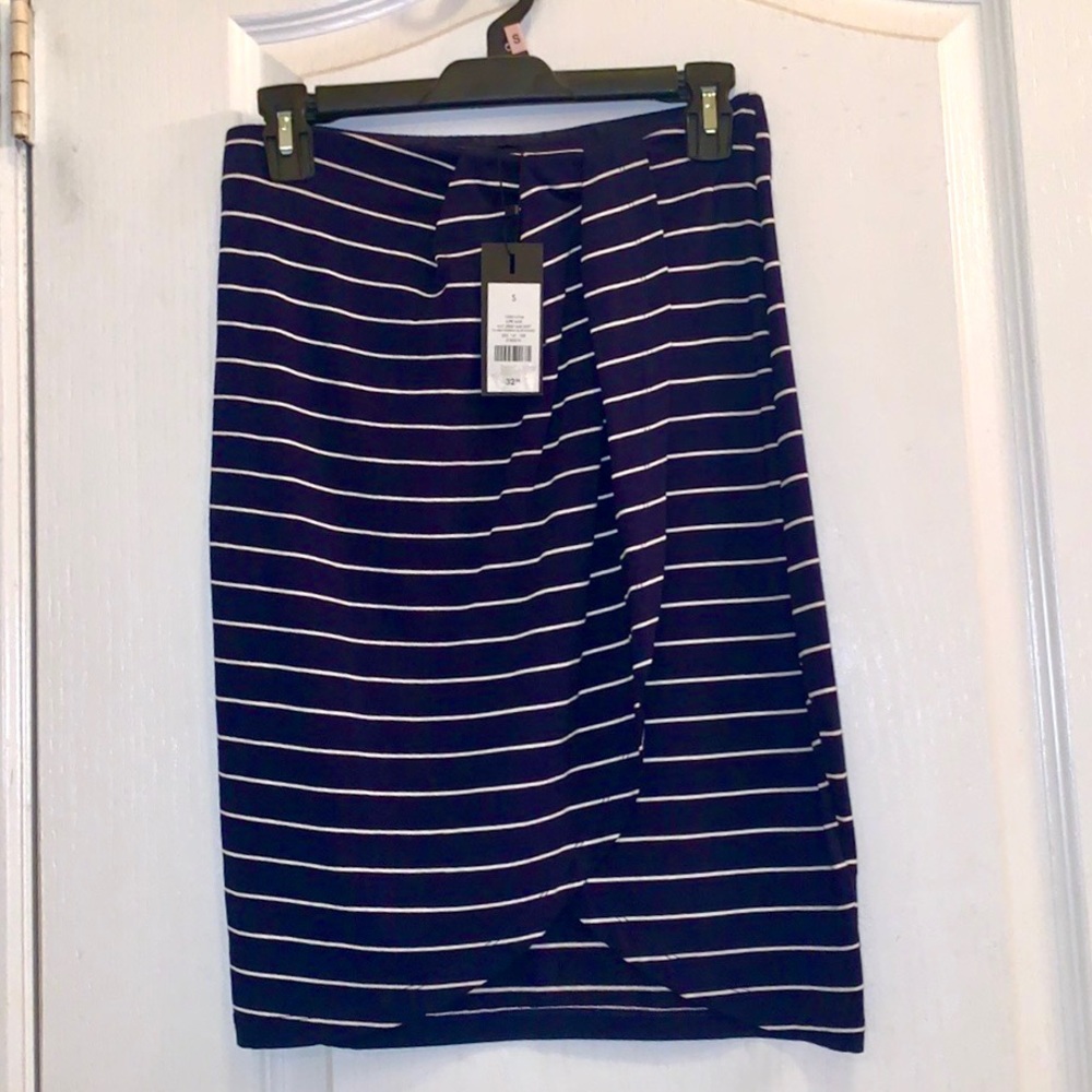 NWT Dark Navy Blue and White Stripes Skirt | Size: S
